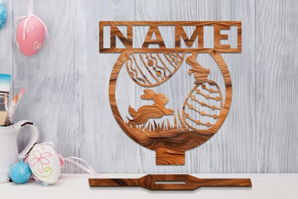 Download Easter Stands Name Sign Laser Cut SVG - Premium Resources