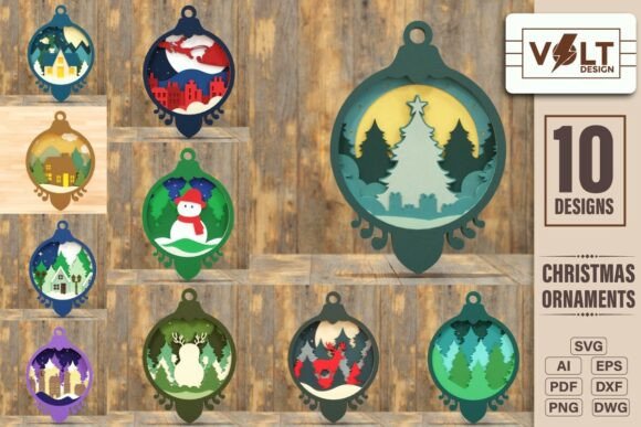 Download Christmas Ornament 3D SVG BUNDLE of 10 - 3d svg bundle Collection