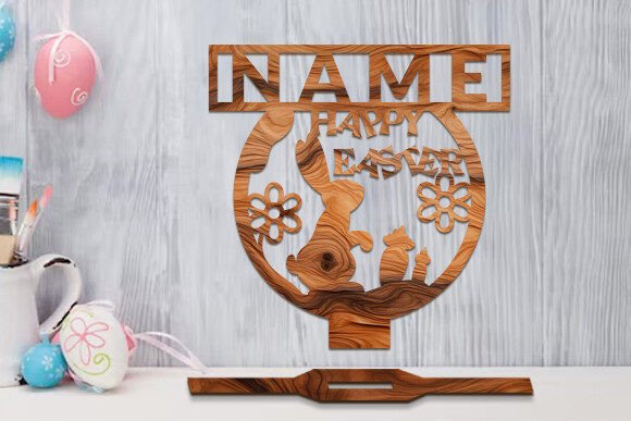 Download Easter Stands Name Sign Laser Cut SVG - Premium Resources