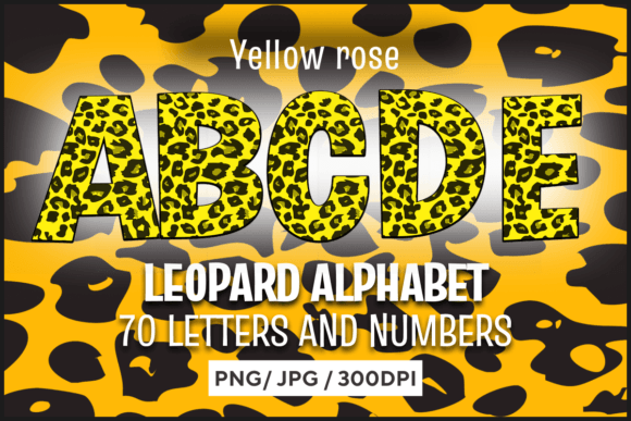 Download Yellow Rose Leopard Letters - Letter Collection