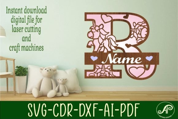 Download Unicorn Monogram Letter R SVG Cut File - Letter Collection