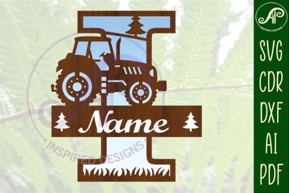 Download Tractor Monogram SVG Letter I Cut File - Letter Collection