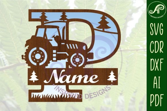 Download Tractor Monogram SVG Letter P Cut File - Letter Collection