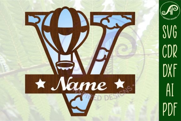 Download Hot Air Balloon Letter V SVG File - Letter Collection