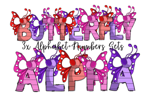 Download Butterfly Doodle Letters , Dino Alphabet - Letter Collection