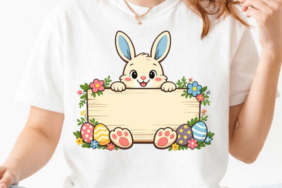 Download Cute Easter Bunny Wooden Sign Name Png - Premium Bundle