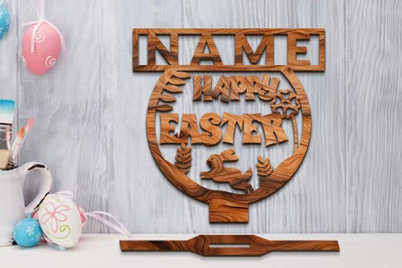 Download Easter Stands Name Sign Laser Cut SVG - Premium Resources