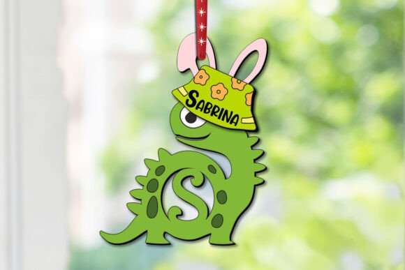 Download Easter Dino Letter S Ornament Hanger SVG - Letter Collection