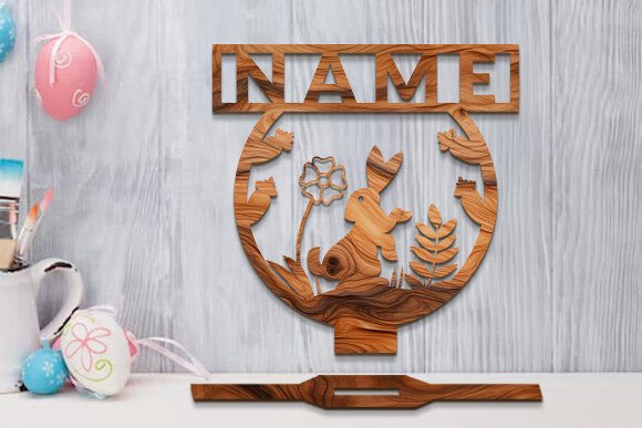 Download Easter Stands Name Sign Laser Cut SVG - Premium Resources