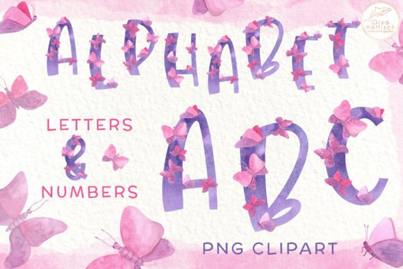 Download Pink Butterfly Alphabet Letters Clipart - Letter Collection