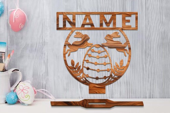 Download Easter Stands Name Sign Laser Cut SVG - Premium Resources