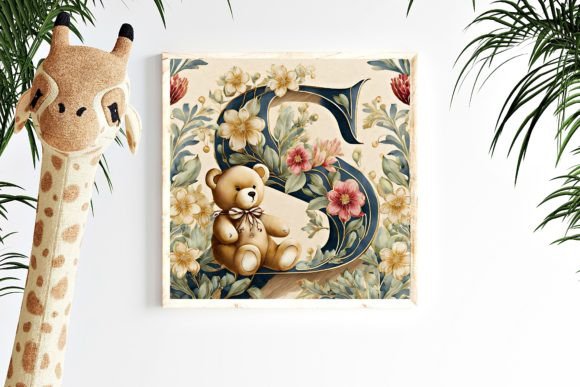 Download Teddy Bear Floral Letter S - Letter Collection