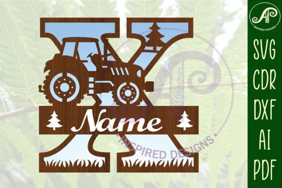 Download Tractor Monogram SVG Letter X Cut File - Letter Collection