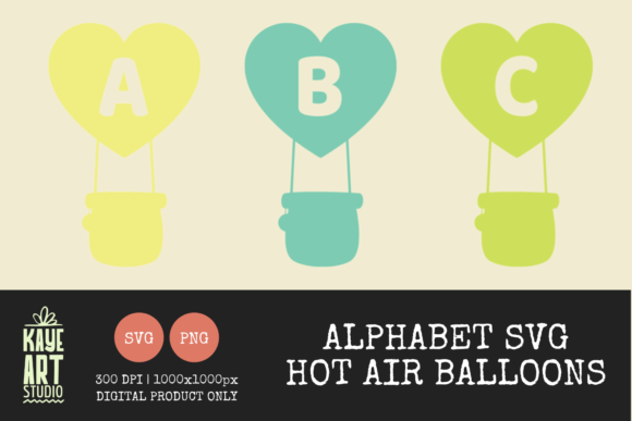 Download Alphabet SVG - Hot Air Balloon Letters - Letter Collection