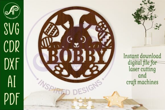 Download Easter Bunny Name Wall Art Sign, SVG - Premium Bundle