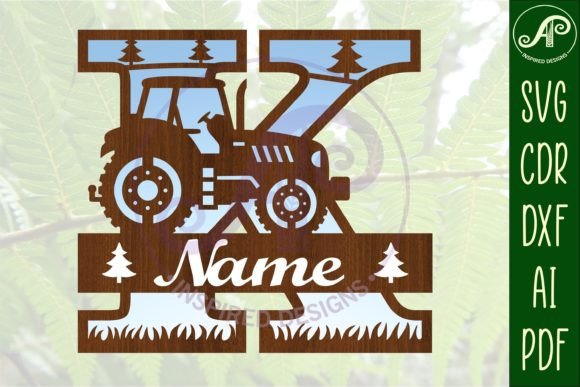 Download Tractor Monogram SVG Letter K Cut File - Letter Collection